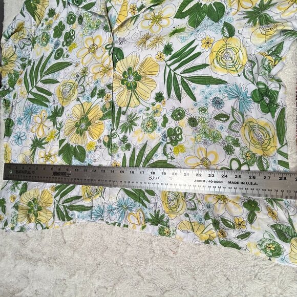 Harper Greer Womens XL White Multicolor Floral Swing Blouse Buttoned Long Sleeve - Picture 7 of 8